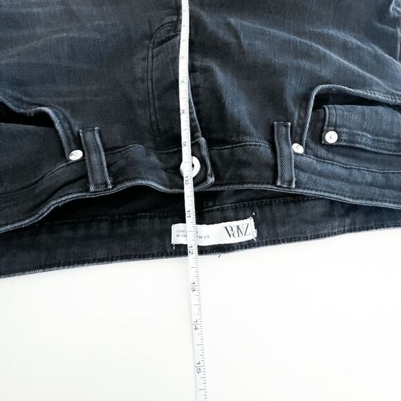 Zara Womens Button-Fly Mid Rise Classic Fit Dark Wash Black Denim Jeans Size 36 - Picture 10 of 10